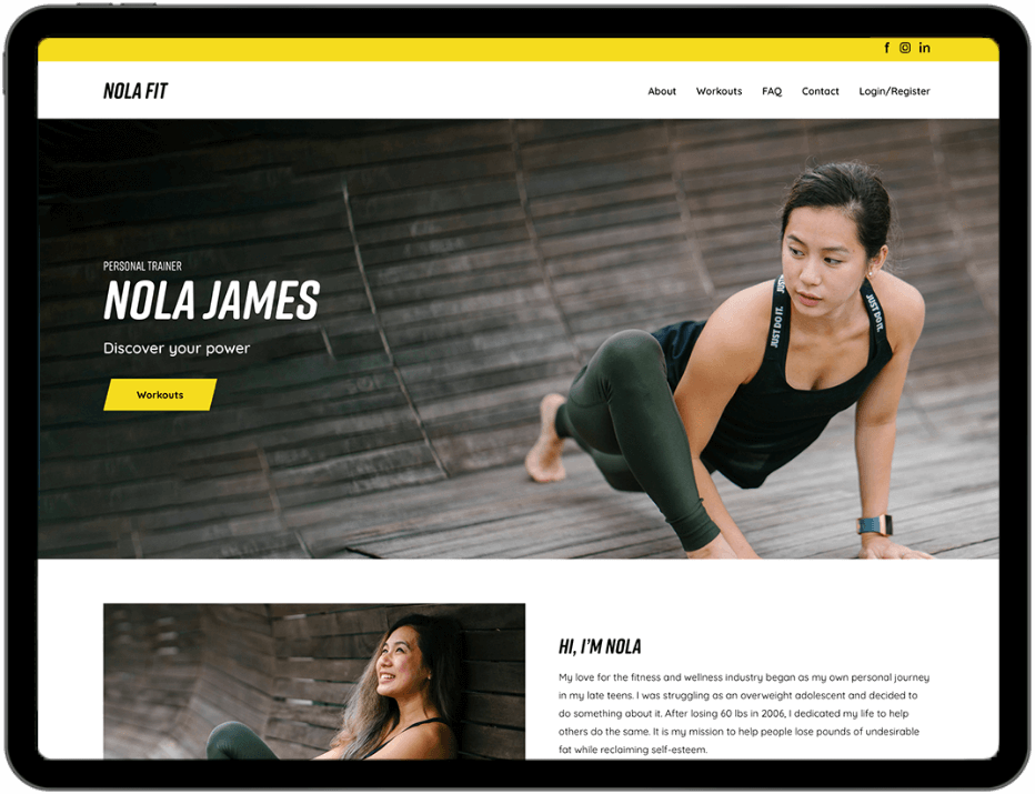 Fitness video streaming on tablet device